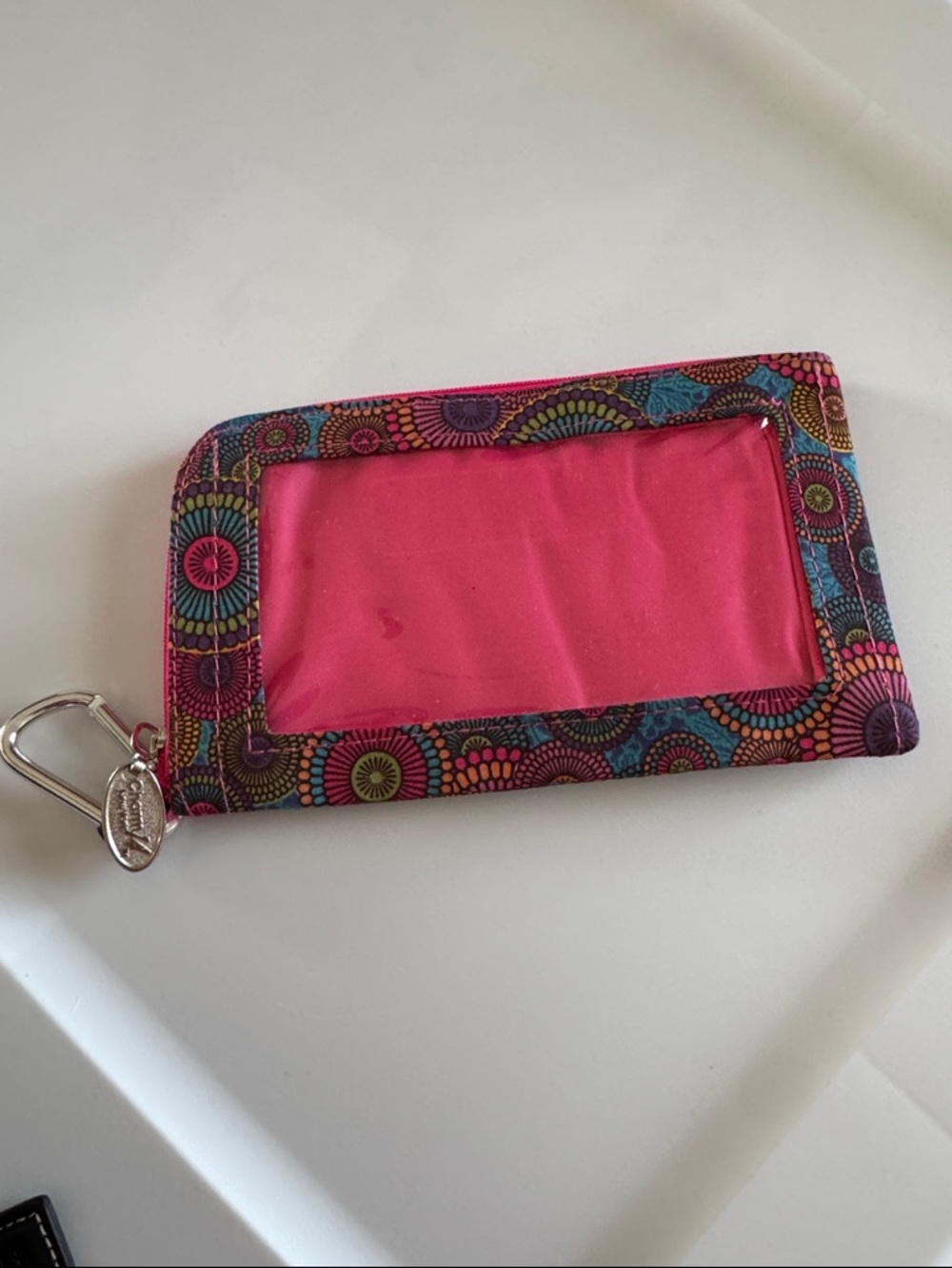 Floral Pink ID Window Wristlet Clutch - Unbranded